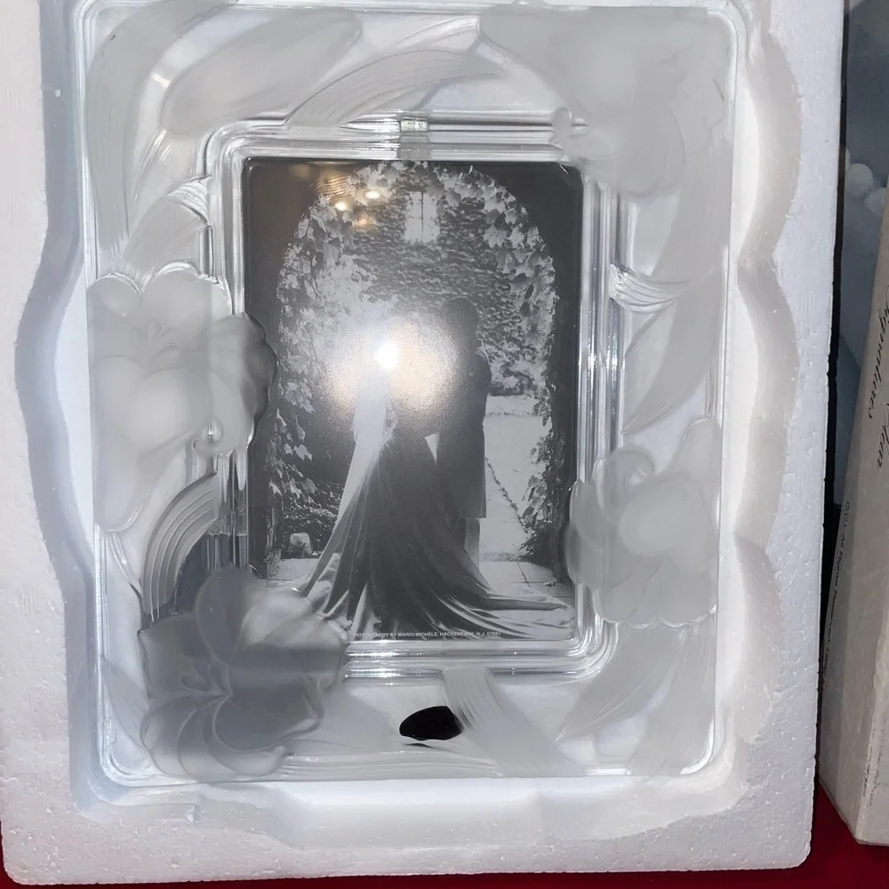 NWT ABSOLUTELY GORGEOUS FROSTED CRYSTAL CLEAR SIGNATURES RECTANGLE PICTURE FRAME